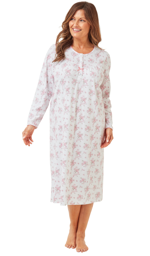 Marlon Pretty Floral Long Sleeve Cotton Nightdress